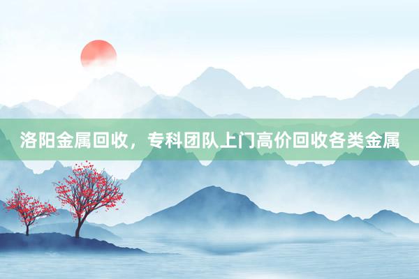 洛阳金属回收，专科团队上门高价回收各类金属